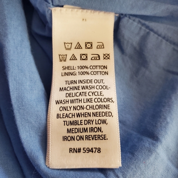 🟢K1123 * Sigrid Olsen Kids Girls Summer Dress Blue Dots Size 5 - Picture 5 of 8